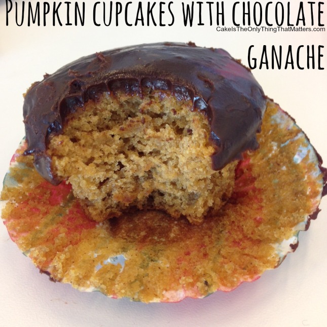 Pumpkin cupcakes with chocolate ganache frosting...SO much better than even cream cheese frosting!